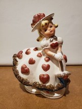 Vintage Relpo Valentine Girl Figurine Planter Spaghetti Trim A809 SEE PI... - $49.49