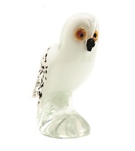 Snow Owl Figurine Bird Forest Lodge Global Village Studios Art Glass New - £26.86 GBP