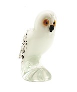 Snow Owl Figurine Bird Forest Lodge Global Village Studios Art Glass New - £26.86 GBP