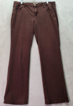 Earl Jean Pants Women Size 16 Brown Cotton Pocket Casual Flat Front Straight Leg - £11.17 GBP