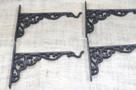 4 Cast Iron Victorian Style Plant Hooks Rustic Garden Hangers Wall Barn ... - $39.99