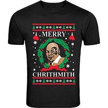New Men Women&#39;s Christmas T-Shirt Xmas Gift Unisex Black Merry Chrithmith (S) - £5.67 GBP