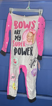 Nickelodeon Jo Jo Siwa Girls One Piece Sleeper Pajama Size 4-5 With Hood - £10.11 GBP