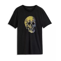 John Varvatos Men&#39;s Painted Skull Art Graphic Crew T-Shirt Linen Blend B... - £62.00 GBP