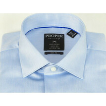 Men's Shirt Christopher Lena PROPER 100% Cotton Wrinkle Free p720ttsr Blue Slim image 2