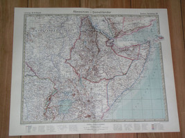 1927 Vintage Map Of Abyssinia Ethiopia Eritrea / Somalia Kenya Sudan / Africa - £23.18 GBP