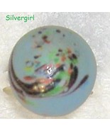 Fun OOAK Finger Ring Blue Swirl Mix Glass - $186.39 MXN