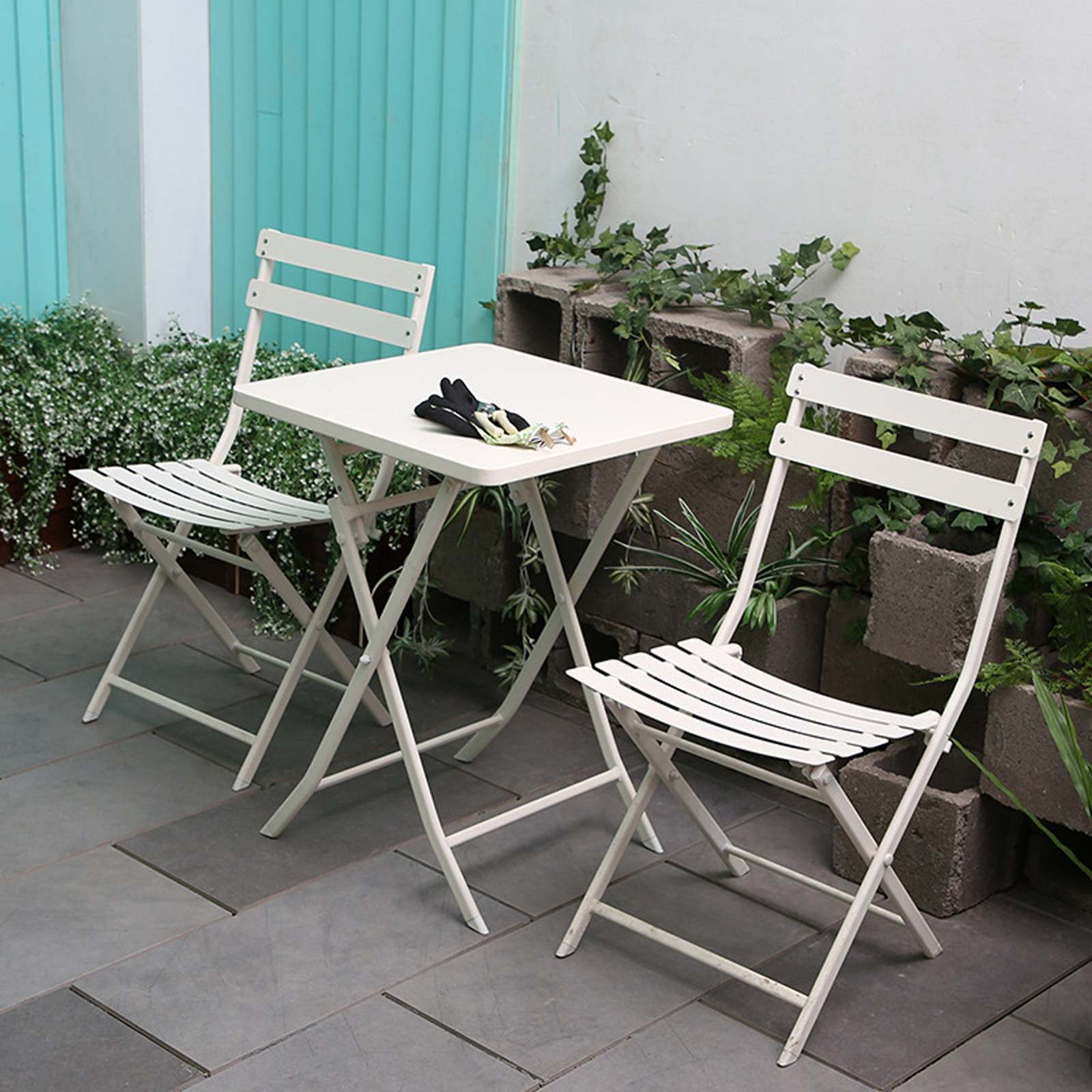 White Foldable Patio Bistro Set - 3 Piece - $154.99