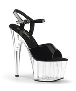 FINAL SALE PLEASER ADORE-709 Womens Black 7" Heel Platform Ankle Strap S... - $65.95