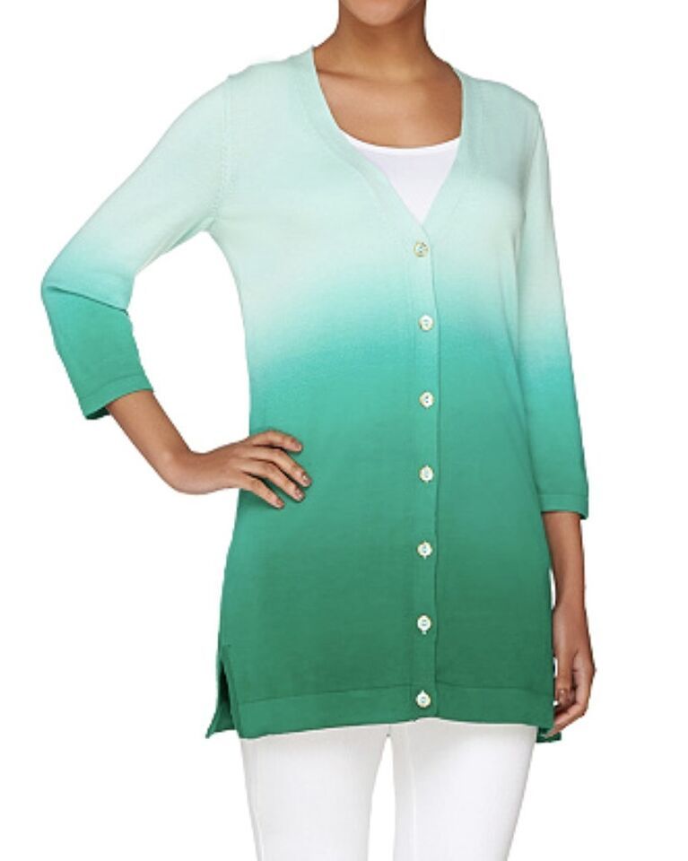 Isaac Mizrahi Live! Dip Dyed Boyfriend Cardigan Sweater ~ Womens&#39; Size X... - $22.44