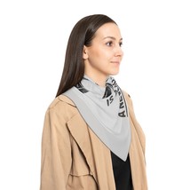 Women&#39;s Sheer Black and White Art Polyester Scarf with Crossed Axes and ... - £19.76 GBP+