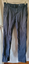 Men's George Pants Size 32x32 Slim Solid Blue Button Zipper Church Outin... - $14.99
