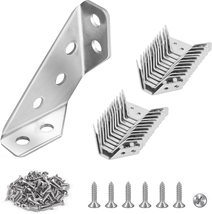 12PCS Stainless Steel Corner Brackets w/ Screws – Heavy Duty for Furniture - $222.12 MXN