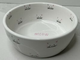 Teacup's Diner Cat Dish Ceramic Kitty "Meow" Food Water Bowl New - $17.77