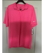 Nike Victory Micro Print Pink Golf Polo Shirt CU9843-639 Men&#39;s Size Medium - $64.05 CAD
