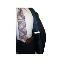 Men's Summer Linen Suit Apollo King Half Lined 2 Button European LN2 Navy Blue image 7