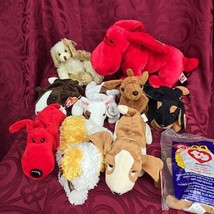 Beannie Babies TY Dogs Puppies  P.E. and P.V.C.  10 pc Lot, 7 With Tags, 1 McDon - £23.17 GBP