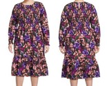 Terra et Ciel Floral Noir Smocks mi-Long Manche Paysan Robe Grande Taill... - £13.93 GBP