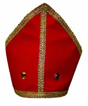 Alexanders Costumes Men&#39;s Bishop Hat, Red, One Size - £24.12 GBP