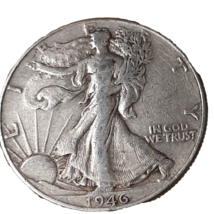 ½ Half Dollar Walking Liberty Silver Coin 1946 P Philadelphia Mint 50C KM#142 - £22.67 GBP