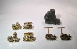 Vintage Sarah Coventry Train Cufflinks and High Wheel Pin Set - Lot of 4 - K1181 - £38.36 GBP