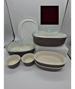 Corningware French Cabernet And Ivory Bakeware 10-Pc Set - $2,439.26 MXN