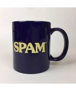 Spam Coffee Tea Cup Mug Dark Blue &amp; Yellow 3.75” Tall Approx. 10 fl. oz.... - £11.73 GBP