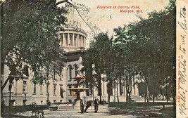 Madison Wisconsin~Fountain In C API Tol Park 1907 Postcard - £7.50 GBP