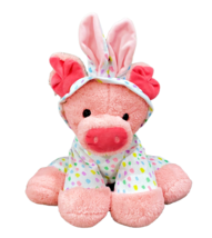 Dan Dee Pink Pig in Easter Bunny Rabbit Costume Plush Stuffed Animal Toy 16 Inch - £11.50 GBP