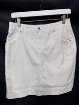 Christopher &amp; Banks Crisp White Stretch Denim Skort Skirt Spring Summer  6 - £20.02 GBP