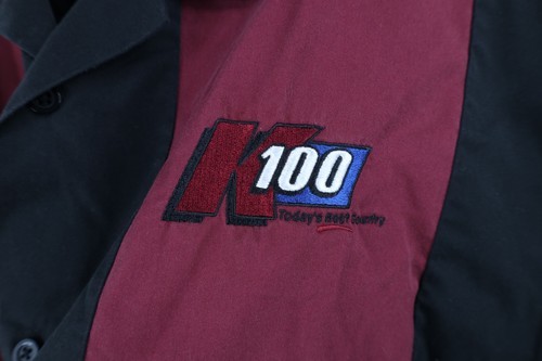 Vintage 90s Mens XL Faded K100 Radio Country Panel Color Block Button Shirt Item image 4
