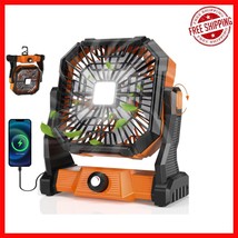 Ultra-Quiet Battery-Powered Fan with LED Light - Perfect for Outdoor Adv... - $799.17 MXN