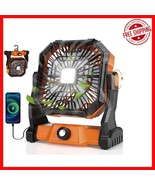 Ultra-Quiet Battery-Powered Fan with LED Light - Perfect for Outdoor Adv... - $788.74 MXN
