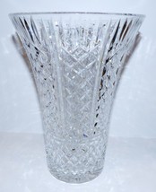 Exquisite Vintage Waterford Crystal CRISS-CROSS &amp; Vertical Cut Flared 10&quot; Vase - £147.73 GBP