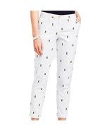 Talbots Girlfriend Chino Pants Womens 14P Embroidered Pineapples White A... - $44.99