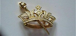 Order of Eastern Star Officer Crown and Scepter Gold-tone Pin Signed Ora NEW - £11.02 GBP