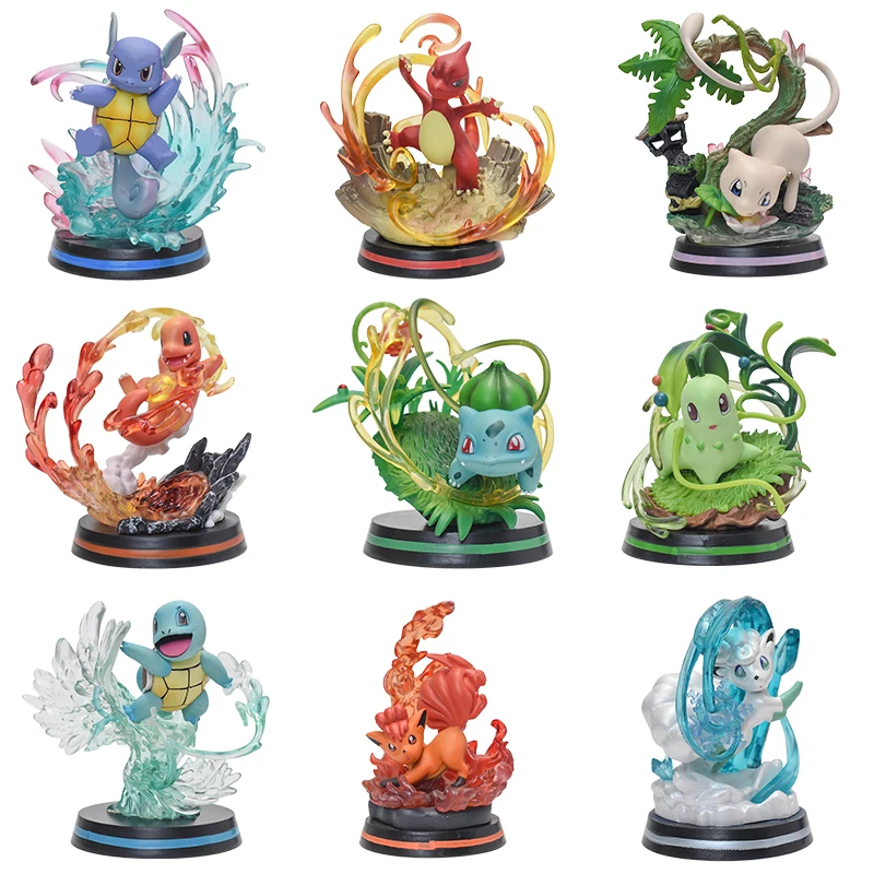 Anime Pokemon Figures Special Effects Wartortle Charmeleon Mew ...