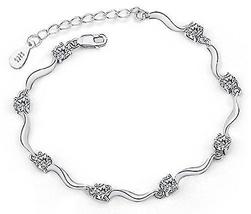 Women Crystal Bracelet Ladies Silver Plated Jewelry Girls Birthday Gift - £11.95 GBP