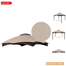 Replacement Canopy Top with Fire-Retardant Beige Fabric for Lowe's Gazebo - $237.55