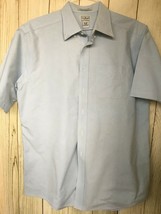 LL Bean Men's 16 1/2-REG (LG) Solid Light Blue Short Sleeve BD Cotton Shirt - $20.56