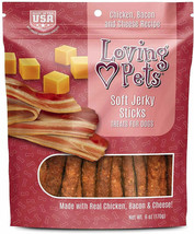 Loving Pets Bacon, Chicken, and Cheese Soft Jerky Sticks - Made in the USA - £7.11 GBP