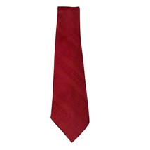 Vintage Towncraft JCPenny Mens Tie Red Asymmetrical Tip Textured Office ... - $19.99