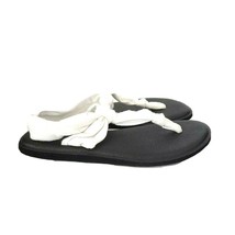 Sanuk Yoga mat White Fabric Sling Back Cushion Sandals Womens 6 - £8.72 GBP