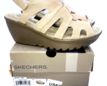 Skechers Parallel Stylin Suede Slingback Wedge Sandals- Dark Natural, US... - $19.79