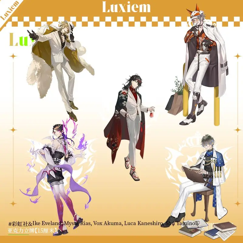 Vtuber Nijisanji Luxiem Anime Acrylic Stand Ike Luca Shu Mysta Vox Desktop - £10.49 GBP