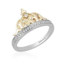 Enchanted Disney Silver 1/10 CTTW Jasmine Tiara Anniversary Wedding Band Ring - £57.72 GBP