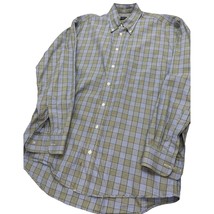 Gitman Bros Men Shirt Long Sleeve Button Up Pocket Green Blue Plaid Medium M - £23.46 GBP