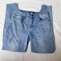 Boom Boom Womens Skinny Jeans Juniors Size 9 Pearl Silver Bead Embellish... - £7.78 GBP