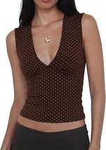 Women Deep V Neck Tops Sexy Sleeveless Crop Top Stretchy Trendy Going Ou... - $31.48