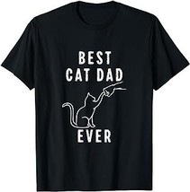 Best Cat Dad Ever Shirt Cat Daddy Paw Fist Bump Meow Cat T-Shirt - £12.54 GBP+